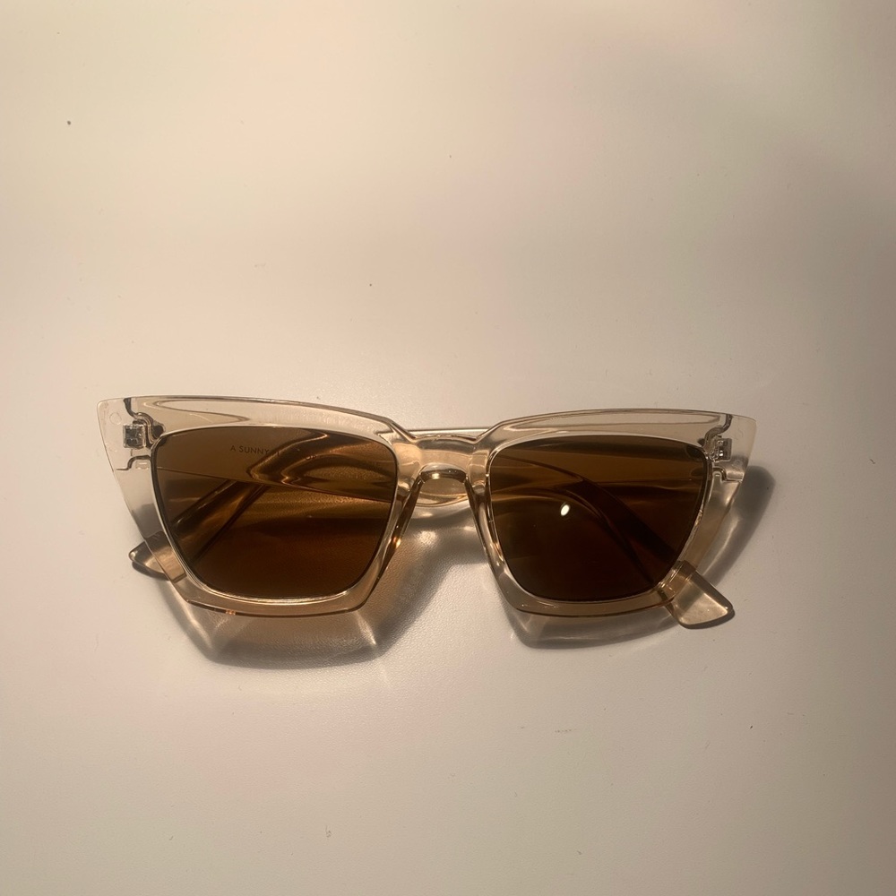 Square beige sunglasses